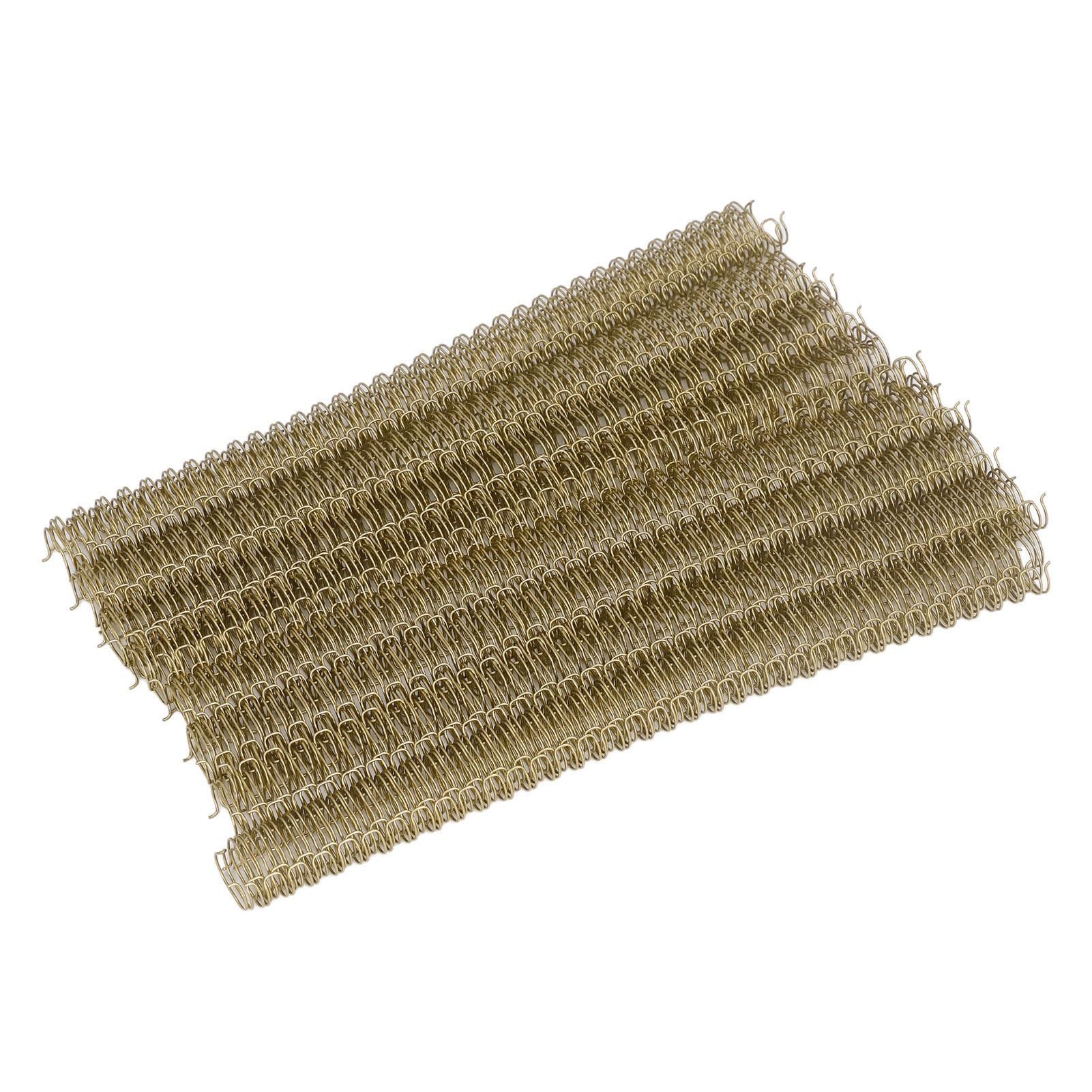 100 Stück Doppelschleifen-Drahtbinderücken, 100 Blatt Kapazität, 3:1 Teilung, 34 Schlaufen, 12,7 mm Durchmesser, Set-Set für A4-Papier (Helles Gold)