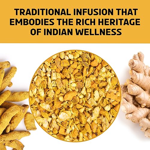 Miniatura 6 de BREWIX, Té de hierbas sueltas de cúrcuma y jengibre (más de 100 tazas, 7.05 oz200 g) sin cafeína y gluten  Té de raíz de jengibre  Salado y picante
