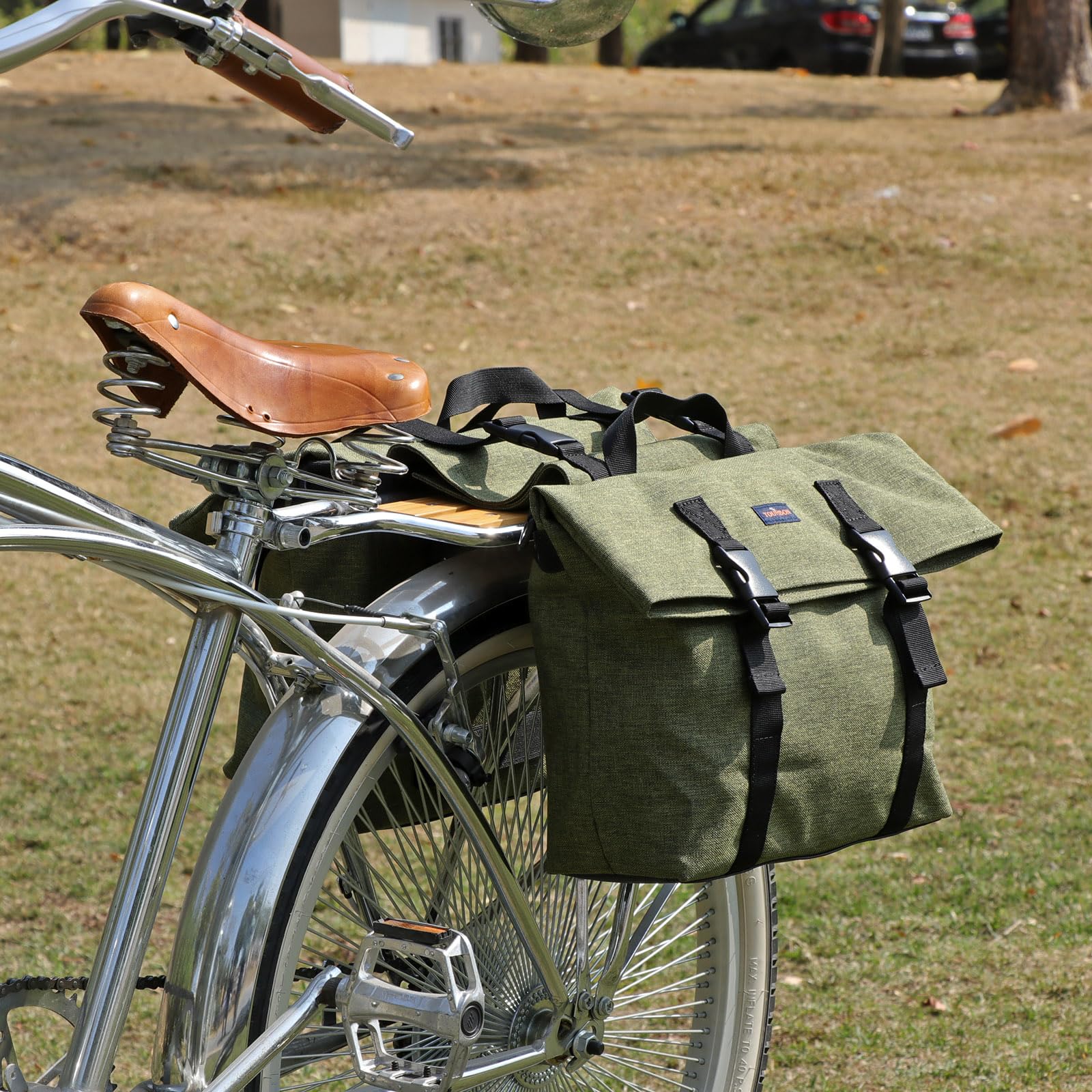 TOURBON Sacoche Double en Nylon pour vélo - Sac de siège arrière de Moto
