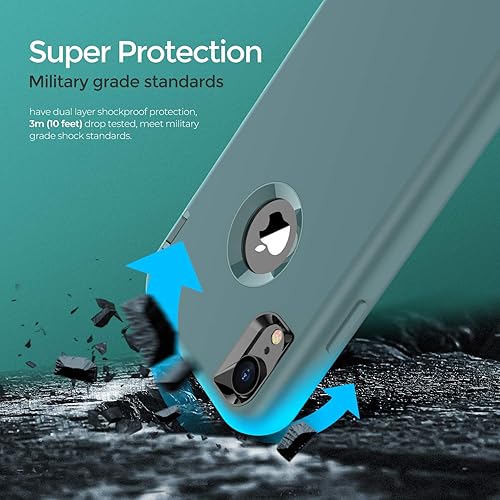 Miniatura 5 de ORIbox - Funda compatible con iPhone X y iPhone XS, acabado suave al tacto de silicona líquida exterior