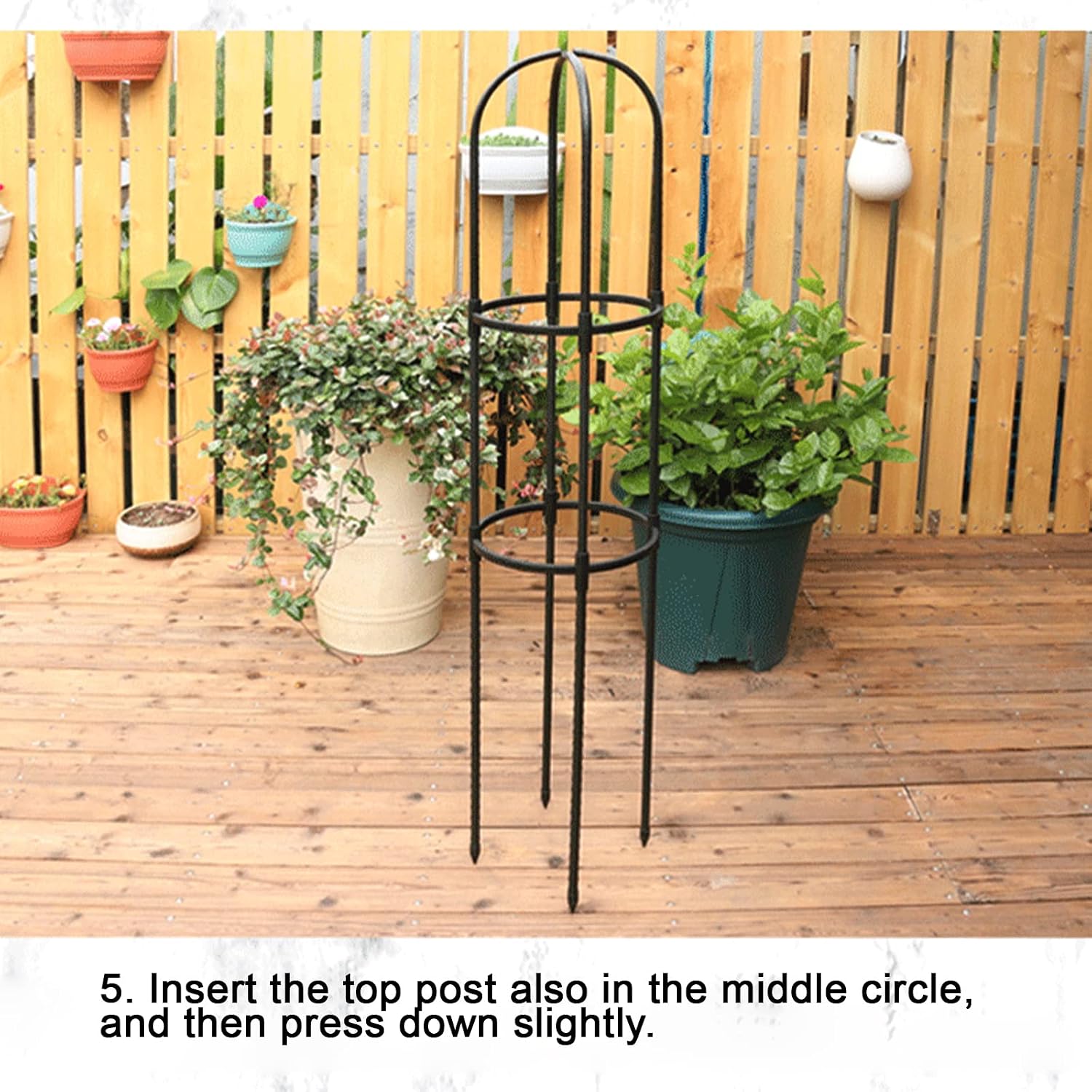 Tower Garden Obelisk Trellis, 4 Ft Tall Plant Support U Type Plant Trellises Outdoor Climbing Vines Trellis Arch for Climbing Vines Rose and Plants, Black 120CM /4 ft