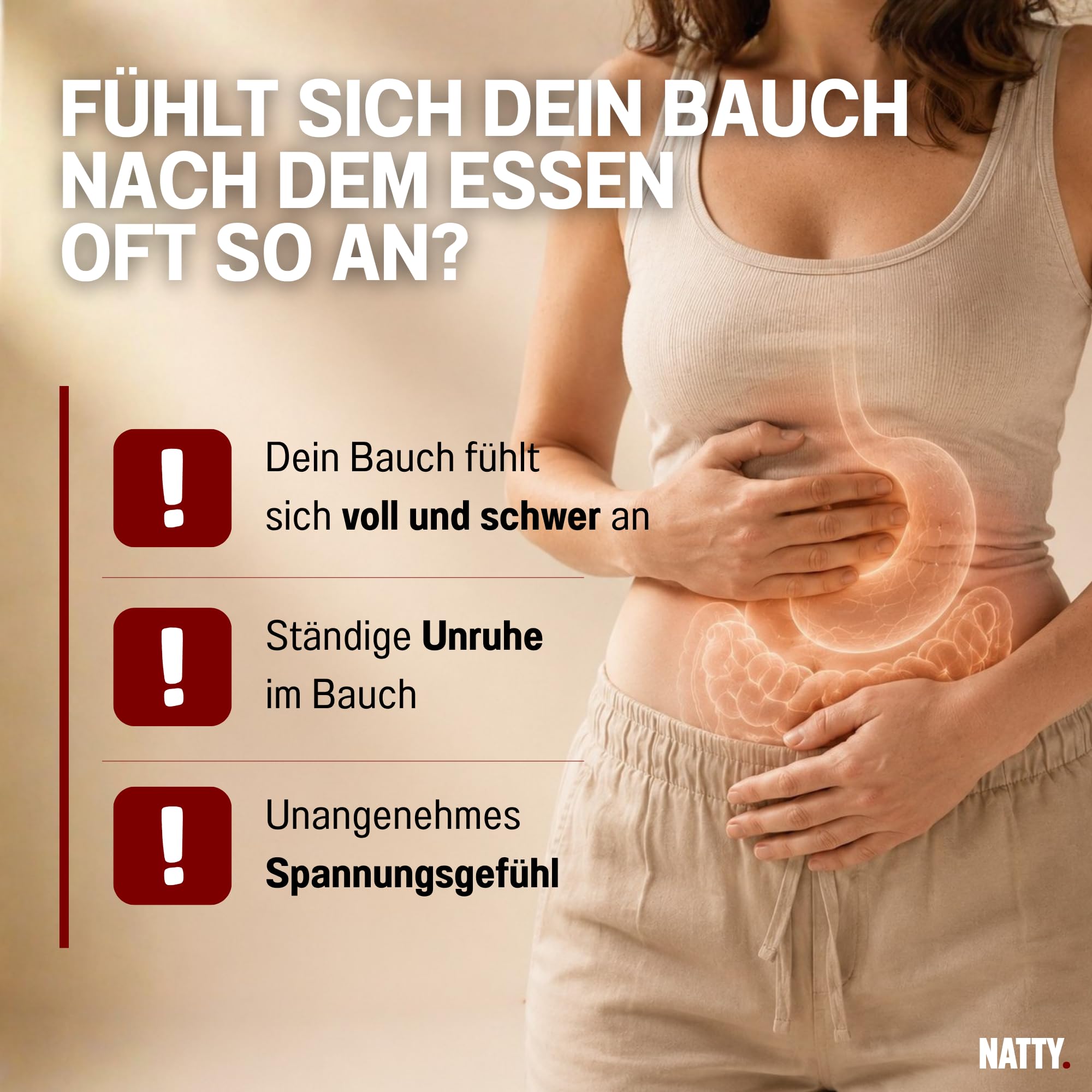 NATTY Bauchwohl Bundle 60 Tage – Bakterienkulturen Komplex mit 10 Mrd. KBE, Apfelessig Kapseln & Magnesium 4-fach Komplex – veganes Nahrungsergänzungs-Set, 4-teilig