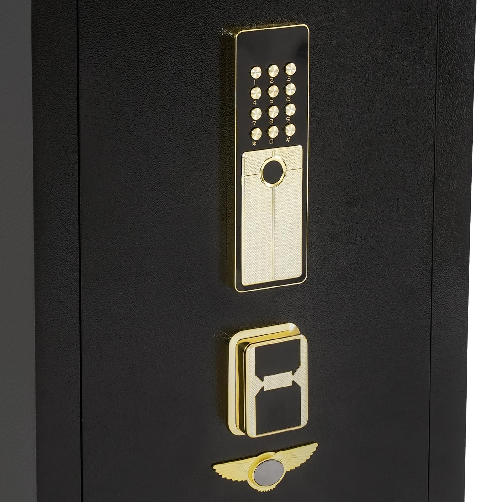 Cassaforte a doppio strato con combinazione digitale e 4 chiavi LED, cassaforte elettronica, per ufficio, casa, 40 x 33 x 70 cm