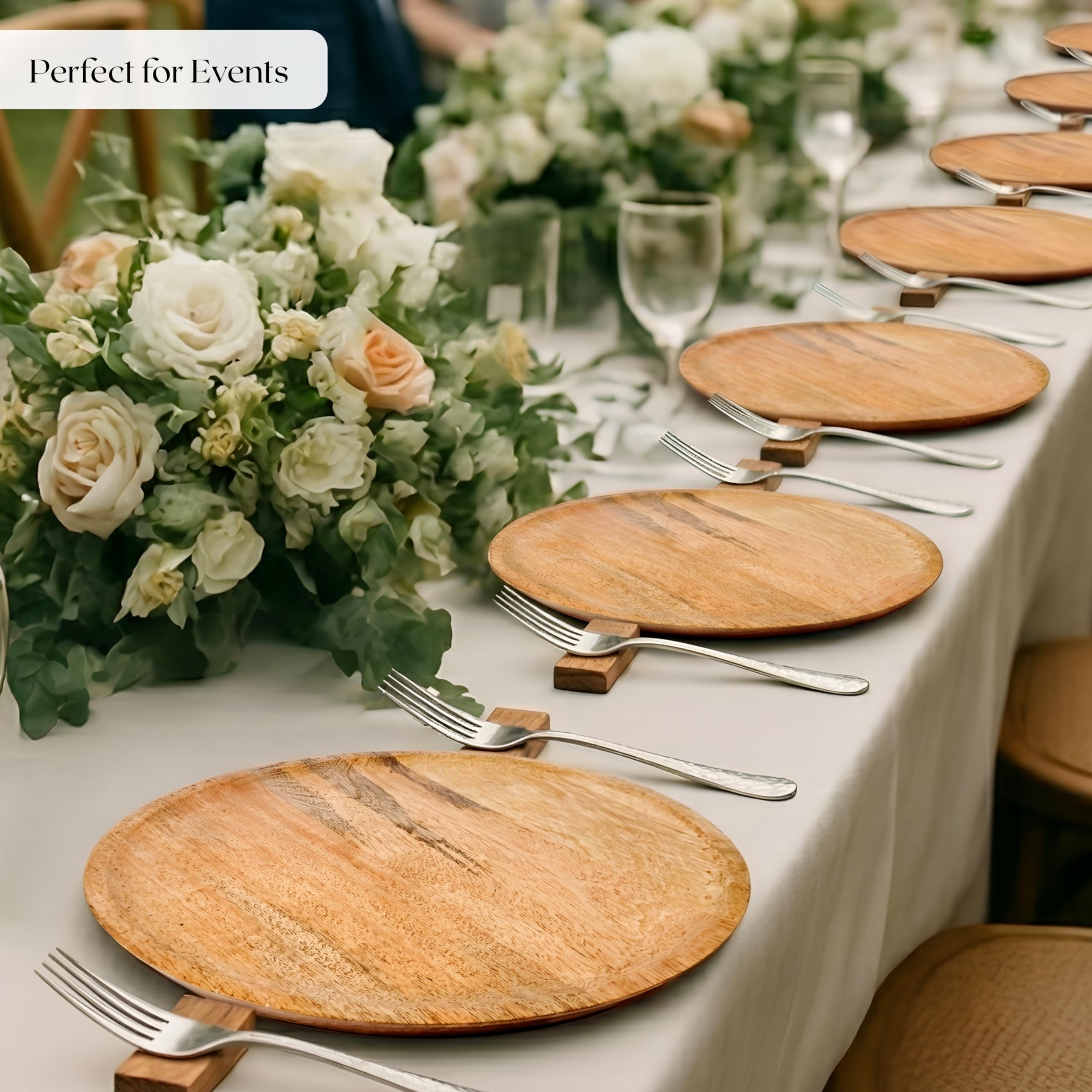 Rustic Wooden Charger Plates - Set of 4 -6