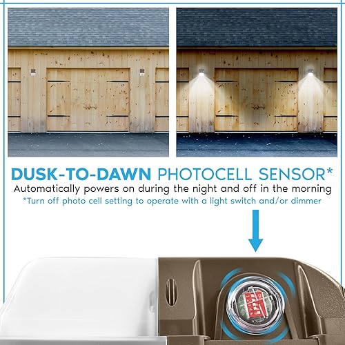 Miniatura 3 de LUXRITE Paquete de luz LED de pared de 152025W con fotocélula 3CCT 3000K4000K5000K, 180024003000LM seleccionable, iluminación LED exterior del