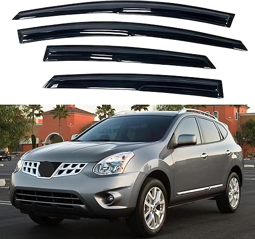 Miniatura 413 de IG - Visera para ventana de automóvil, protector contra la lluvia, el sol y el viento, con cinta adhesiva, deflector extraduradero para ventana