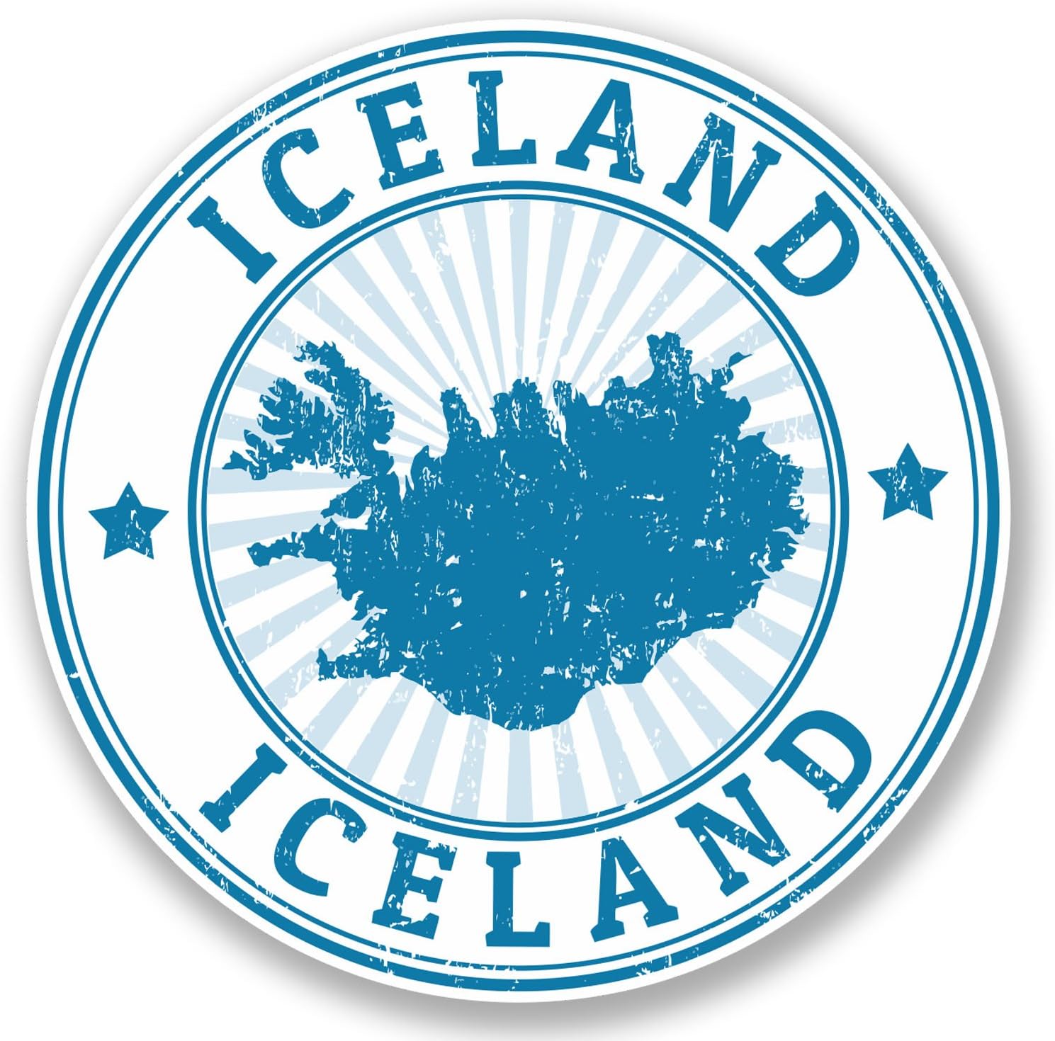 2 x Iceland Sticker iPad Laptop Car Luggage Travel Tag Map Flag Gift #4714 (10cm x 10cm)
