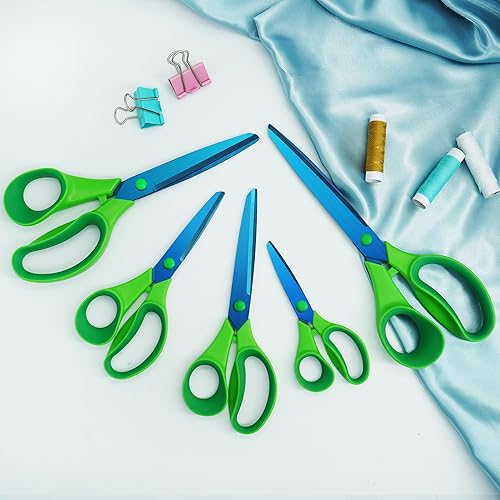 Miniatura 9 de KUONIIY Tijeras, tijeras multiusos resistentes con cuchillas afiladas de acero inoxidable, asas de agarre cómodo, tijeras afiladas multiusos para