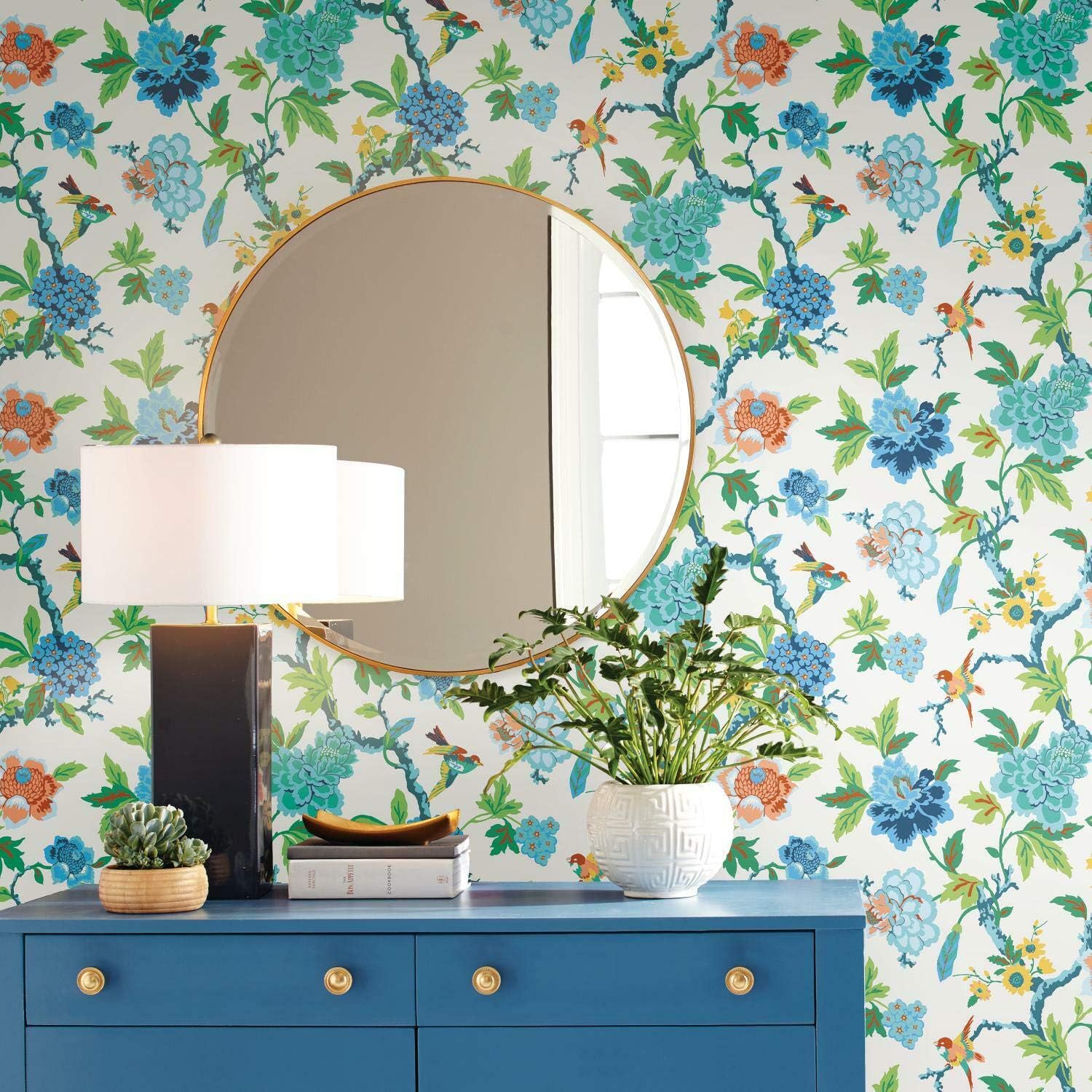 RoomMates Waverly RMK11862RL Candid Moments Peel and Stick Wallpaper, 18 in x 18.86 ft