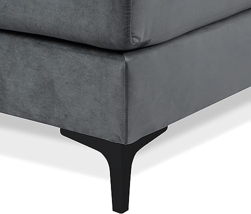 Miniatura 17 de Sofá modular moderno en forma de L, con diván extra ancho y patas doradas Gris,Negro -,Verde,Naranja,Gris oscuro,marino,Púrpura