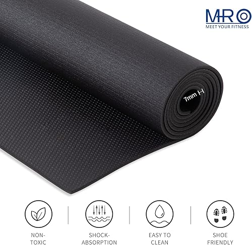 Miniatura 3 de MRO Extra Large Exercise Mat For Home Gym, 8'x4.5'7'x4.5'6'x4.5'(7mm) Workout Mats for Gym Flooring, Non-Slip, Extra Thick Durable Cardio Mat, Ideal
