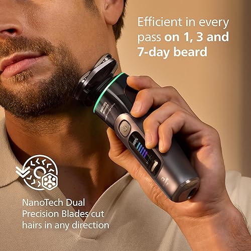 Miniatura 6 de Philips Norelco Shaver i9000 Prestige Ultra, afeitadora eléctrica en seco y húmedo, pizarra oscura, tecnología SenseIQ Pro, sistema de triple