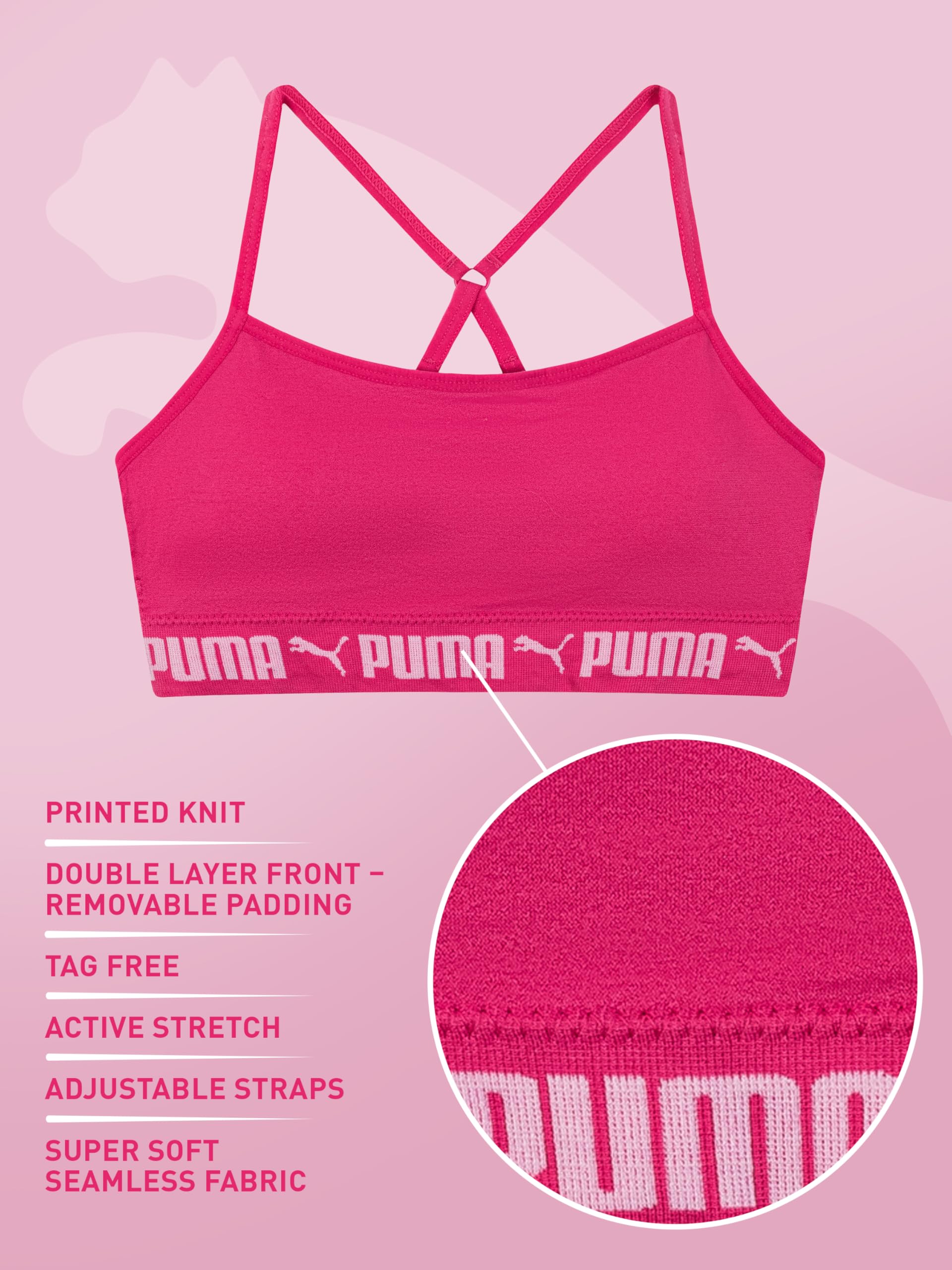 PUMA Biustonosz treningowy Dziewczynki 2 Pack Super Soft Seamless Bralette