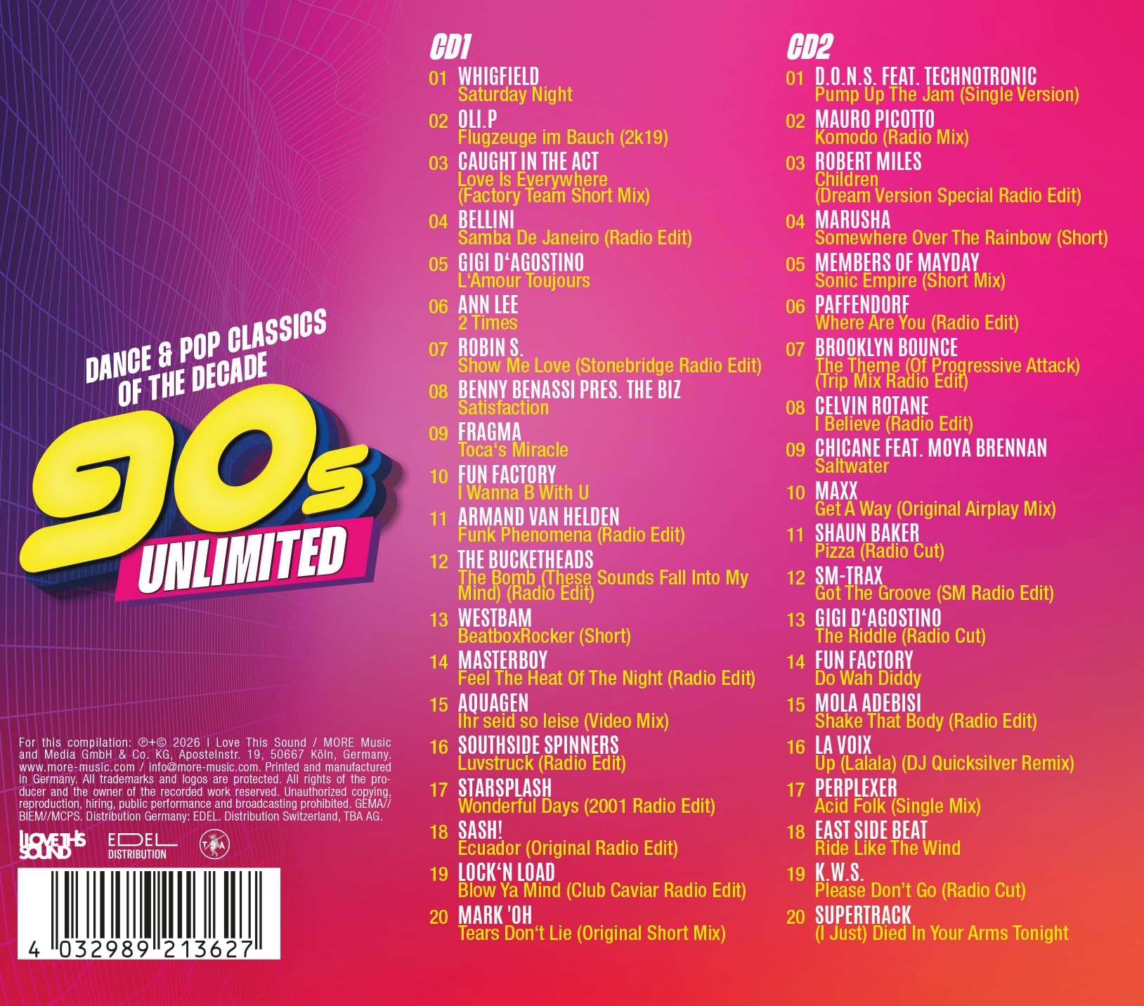 90s Unlimited-Dance&Pop Classics Of The Decade (2CD)