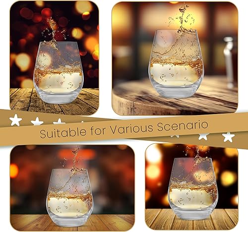 Miniatura 5 de Vasos de whisky de cristal a la antigua, bourbon, escocés, Lowball de base pesada para beber whisky, bourbon y whisky, regalo para los amantes del