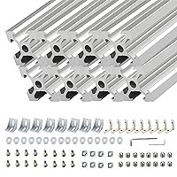 Vista 44 de BELLA BAYS 4 piezas de perfil de extrusión de aluminio ranura V de 15.75 pulgadas 400mm 2020 estándar europeo anodizado plateado guía de riel lineal