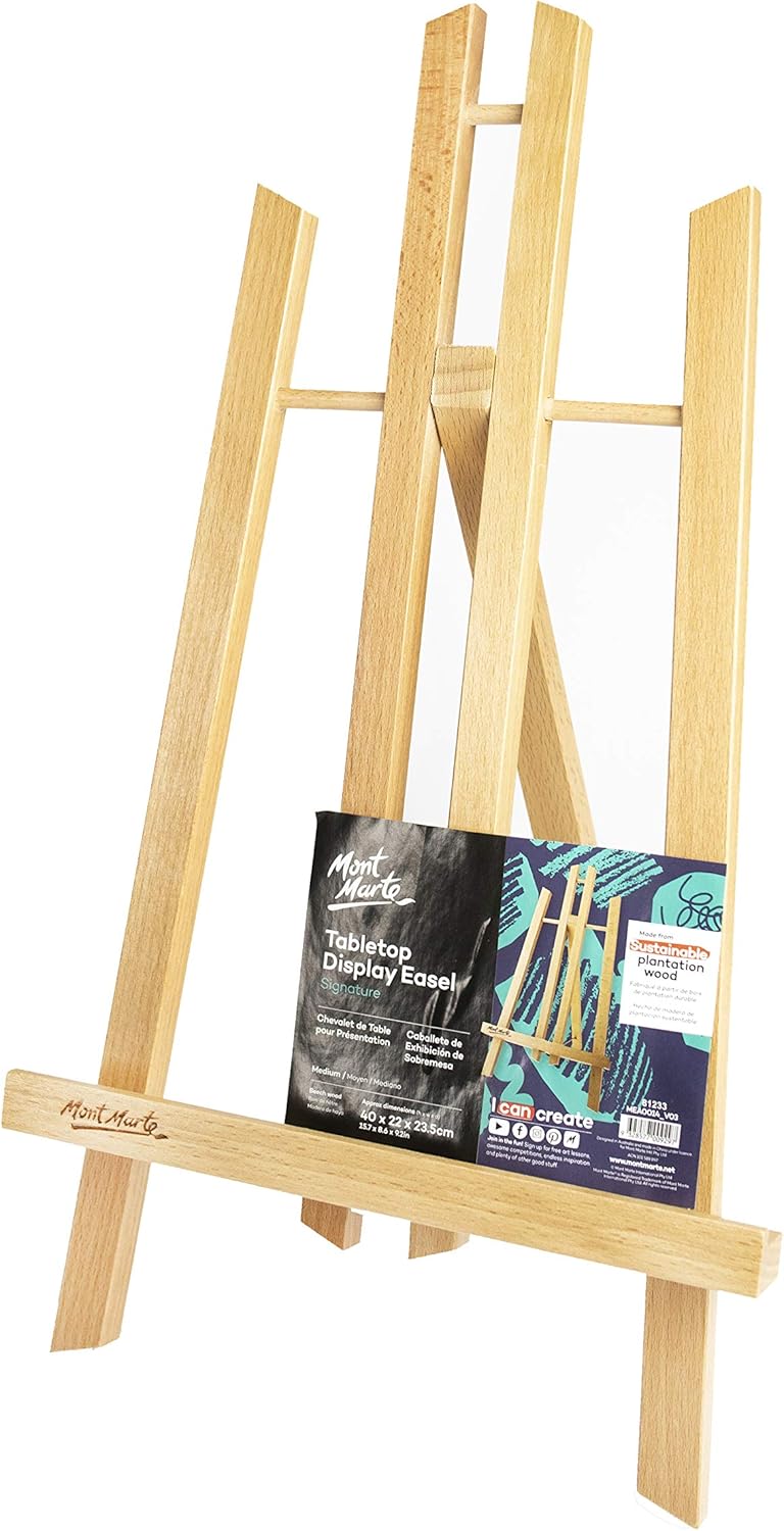 Tischstaffelei Aus Buchenholz 30x41cm - Verstellbar In 5 Winkeln Bis 80°