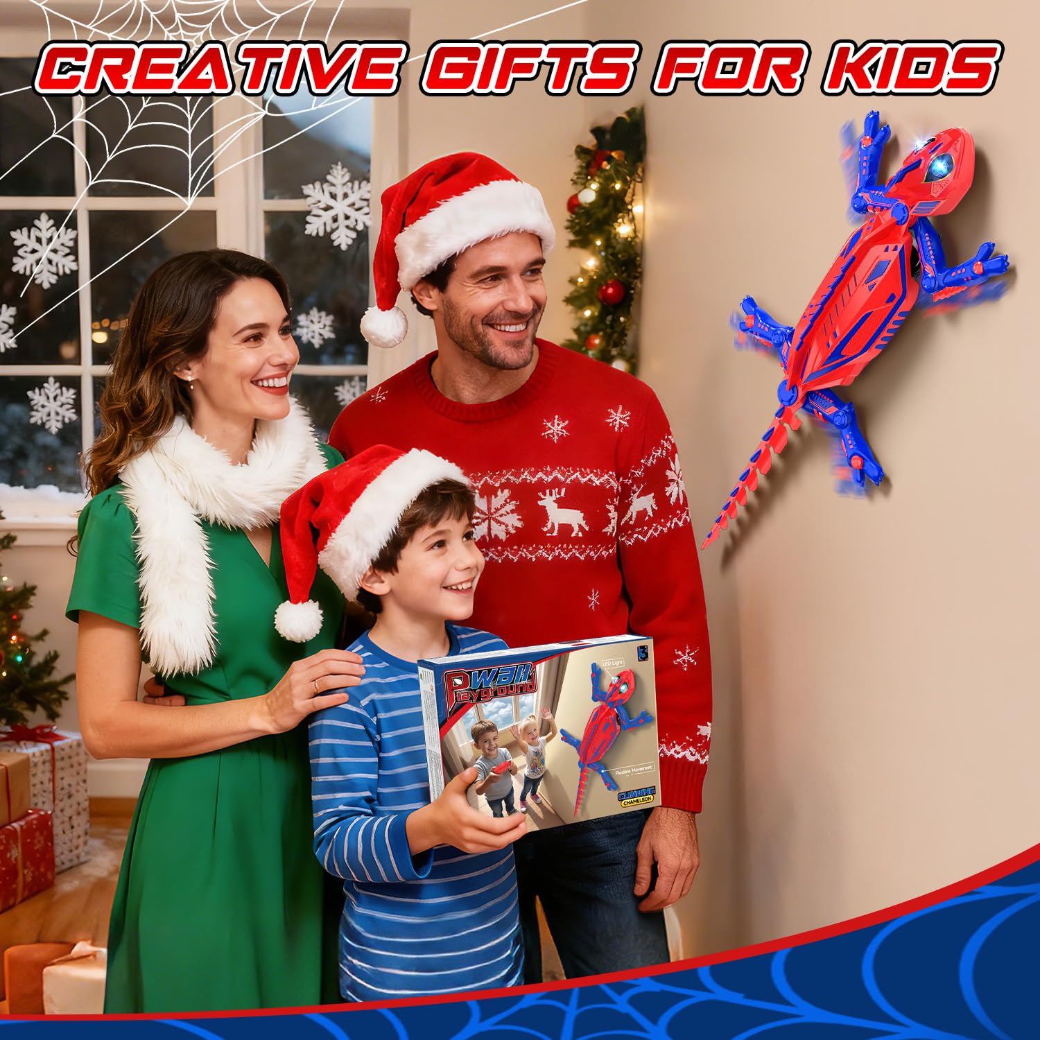 Mieryd Gecko Radiocommandé, Lezard Télécommandé avec Yeux LED, Spider RC Robot Jouet Enfant, Interactif Lezard Qui Grimpe Au Mur Jeu Creatif, Anniversaire Noel Cadeau Garcon 3 4 5 6 7 8 9 10 Ans
