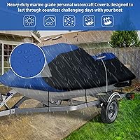 Vista 3 de iCOVER Funda para Jet Ski - Fundas impermeables resistentes transportables para Seadoo Kawasaki Yamaha Wave Runner, se ajusta a modelos de PWC