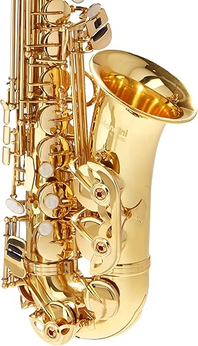 Miniatura 5 de Saxofón alto Mendini por Cecilio Eb con sintonizador boquilla y funda 10lengúetas y libro de bolsillo Dorado