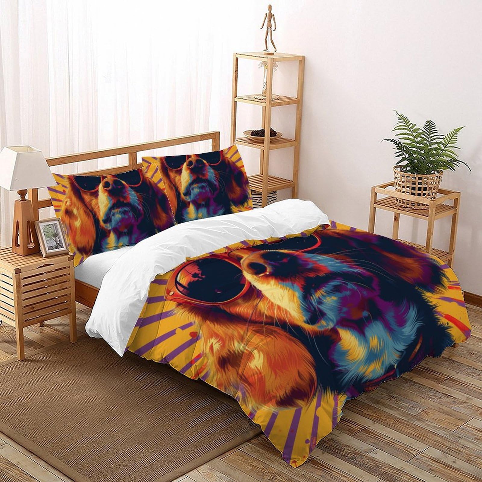 Housse de couette 3D enfants douce lit king 220x240cm contre nuits agitées