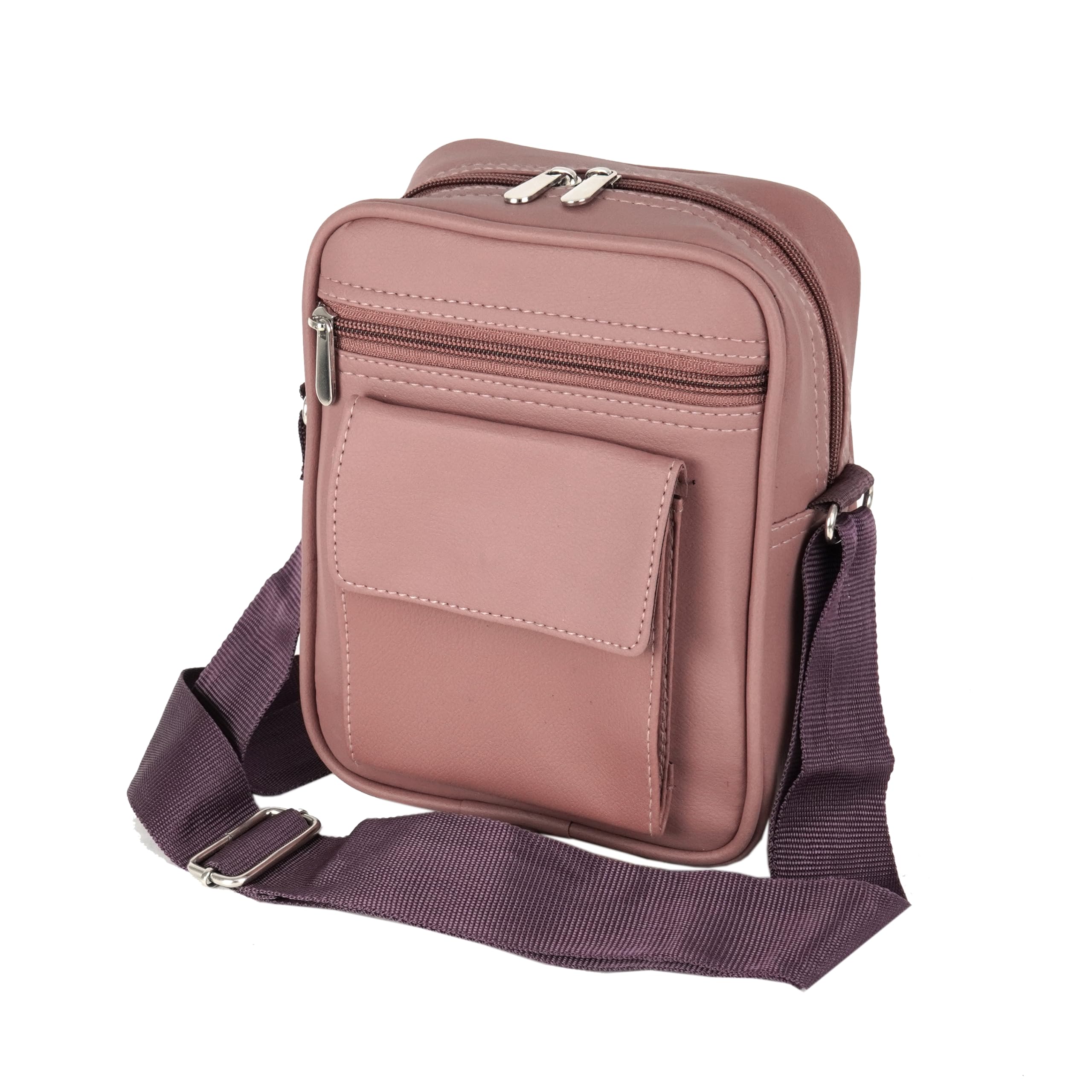 DAHSHA PU Leather Stylish Womens Cross-body Soft Shoulder Casual Messenger cosmetic sling bags for Girls and Women Zip closure (Pink Shade, 20.5 x 6 x 16 Cm) (B09HH6FTK2) Amazon Price History, Amazon Price Tracker