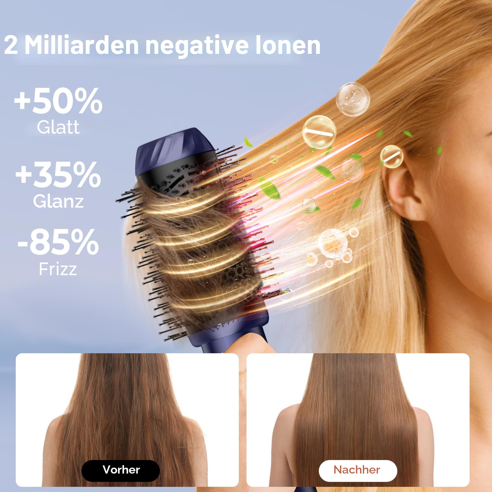 UKLISS 6 in 1 Hairstyler & Haartrockner, Haarstyler Set mit Warmluft Lockenstab