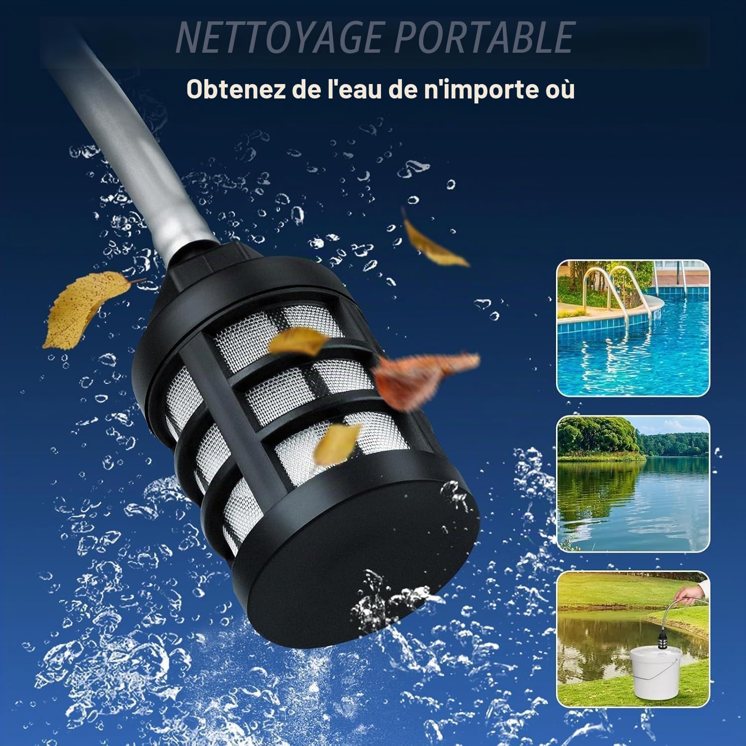 Nettoyeur Haute Pression sans Fil, Moteur sans Balais 2200 W,Mode 3 Vitesses,Pression Max 65 Bars, avec 2 Batteries 4,0 Ah,Buse Pivotante 6 en 1,Brosse De Nettoyage,Tuyau De 5 M,Nettoyage Et Arrosage
