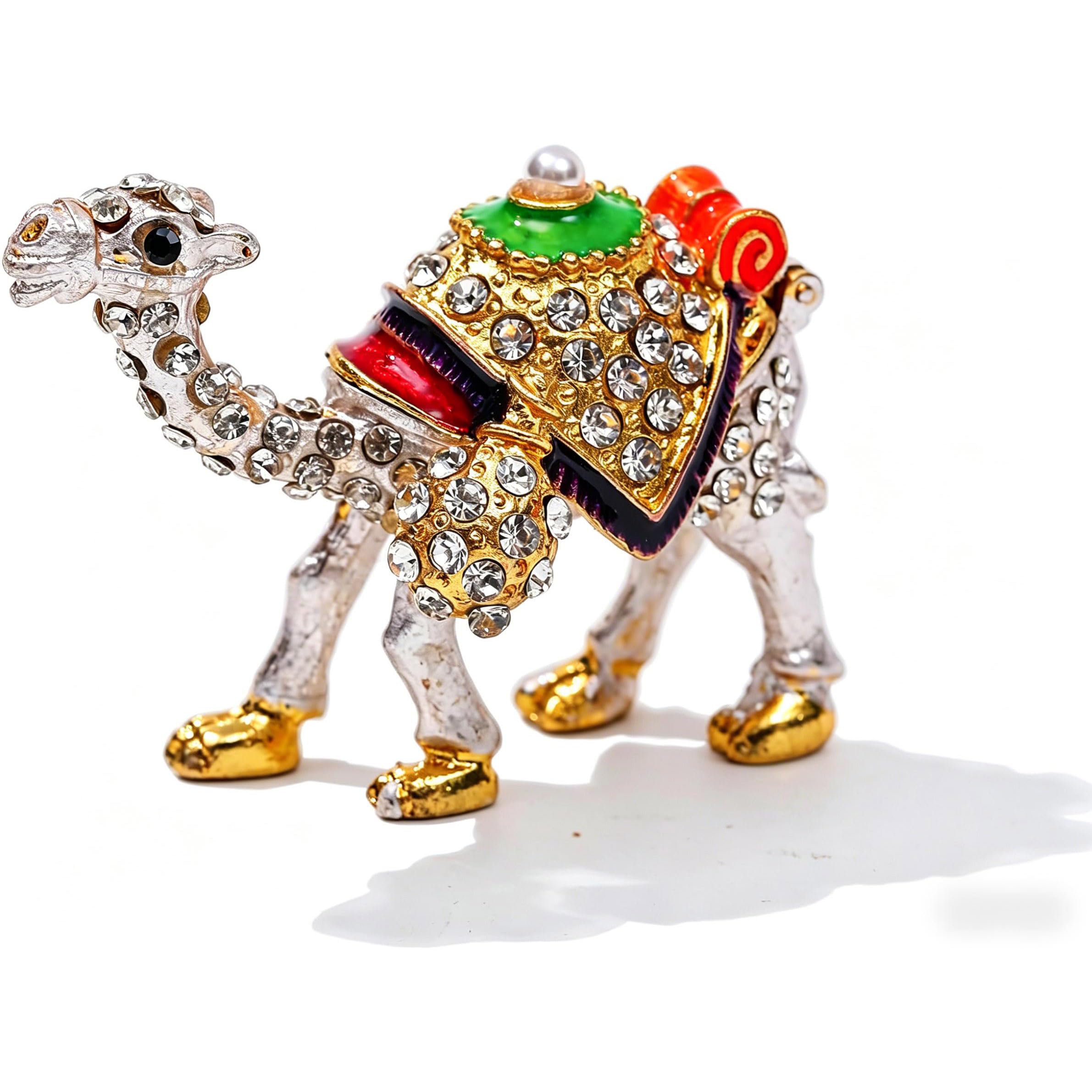 Amazon.com: Camel Figurine Jewelry Box Adorned with Enameled