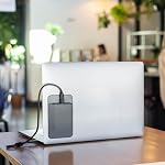 Slipdrive - Portable Hard Drive Sleeve for Laptop - SSD Solid State Drive - Reusable Adhesive - 5” x 3.2” Stick on External Hard Drive Carrying Case - Travel Pocket Pouch (Small, Gray)