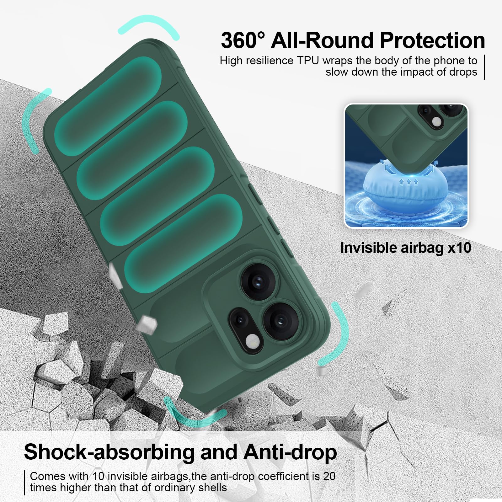 Custodia In TPU Morbido Per OPPO Reno 14 F 5G / Reno 14 FS 5G – Telaio Galvanico, Colore Blu Navy, Antiurto E Lavabile