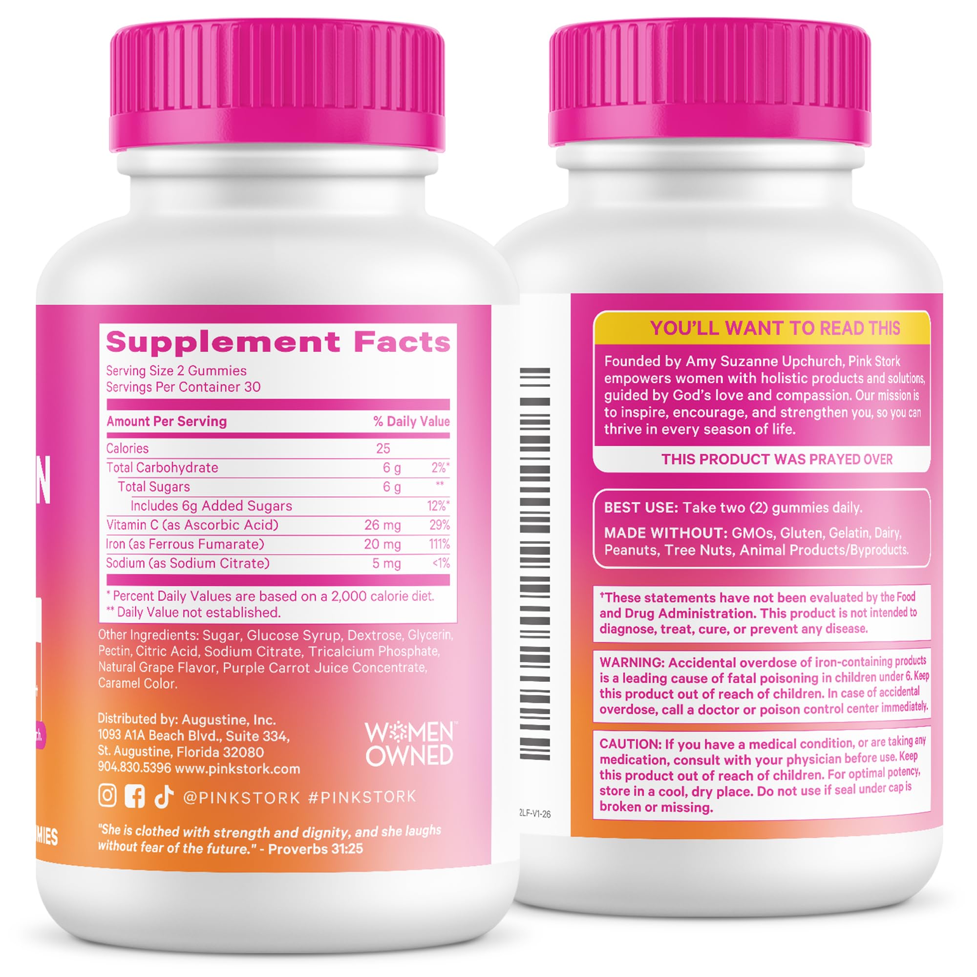 Pink Stork Prenatal Iron Supplement Gummies for Women, 20 mg, 60 Count — Amazon image 9
