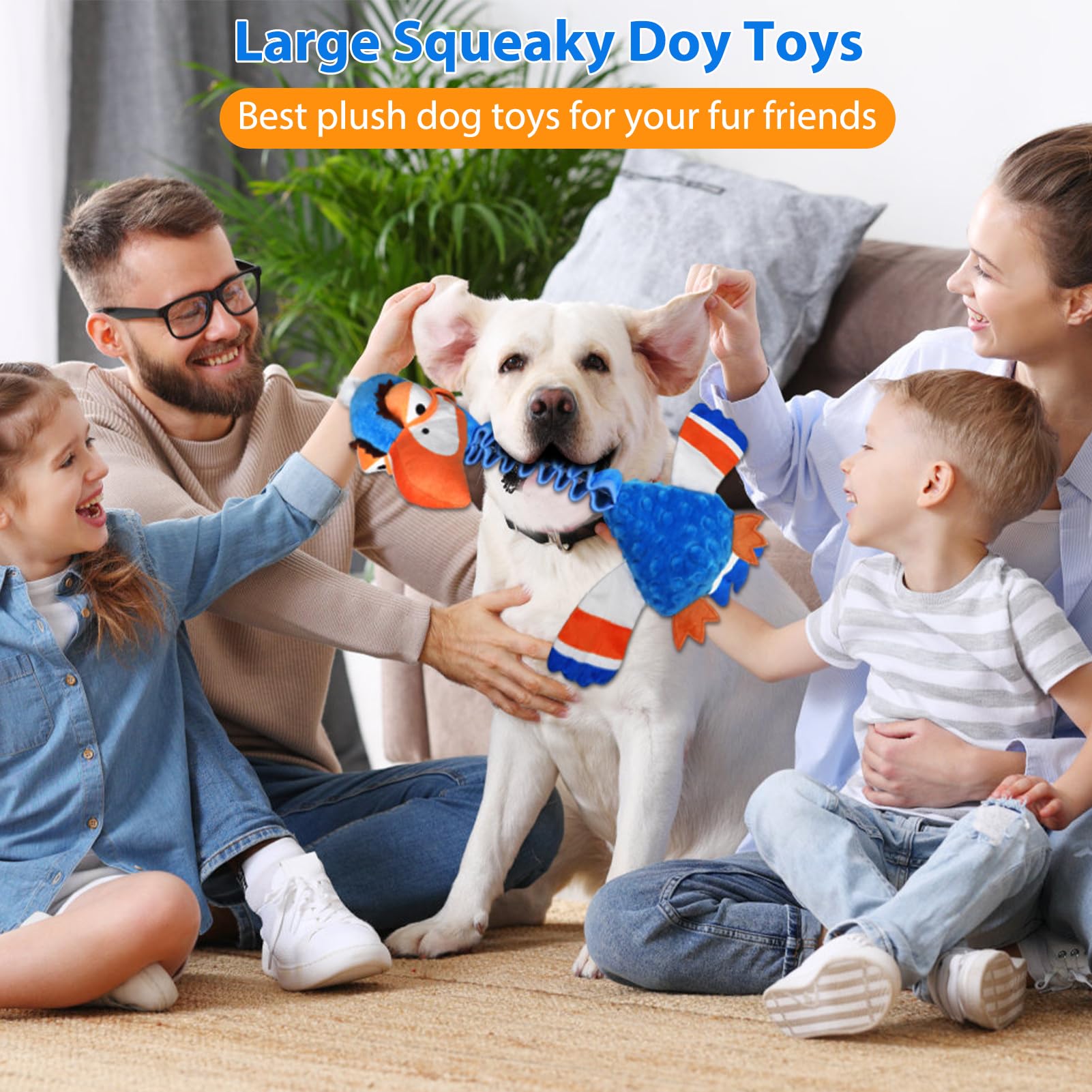 Juguetes interactivos para perros grandes, juguete de peluche con papel arrugado, juguete chirriante para cachorros y perros, varios tamaños