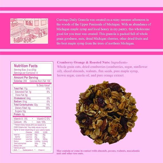 Cranberry, Orange & Roasted Nuts Granola (2 Pack)