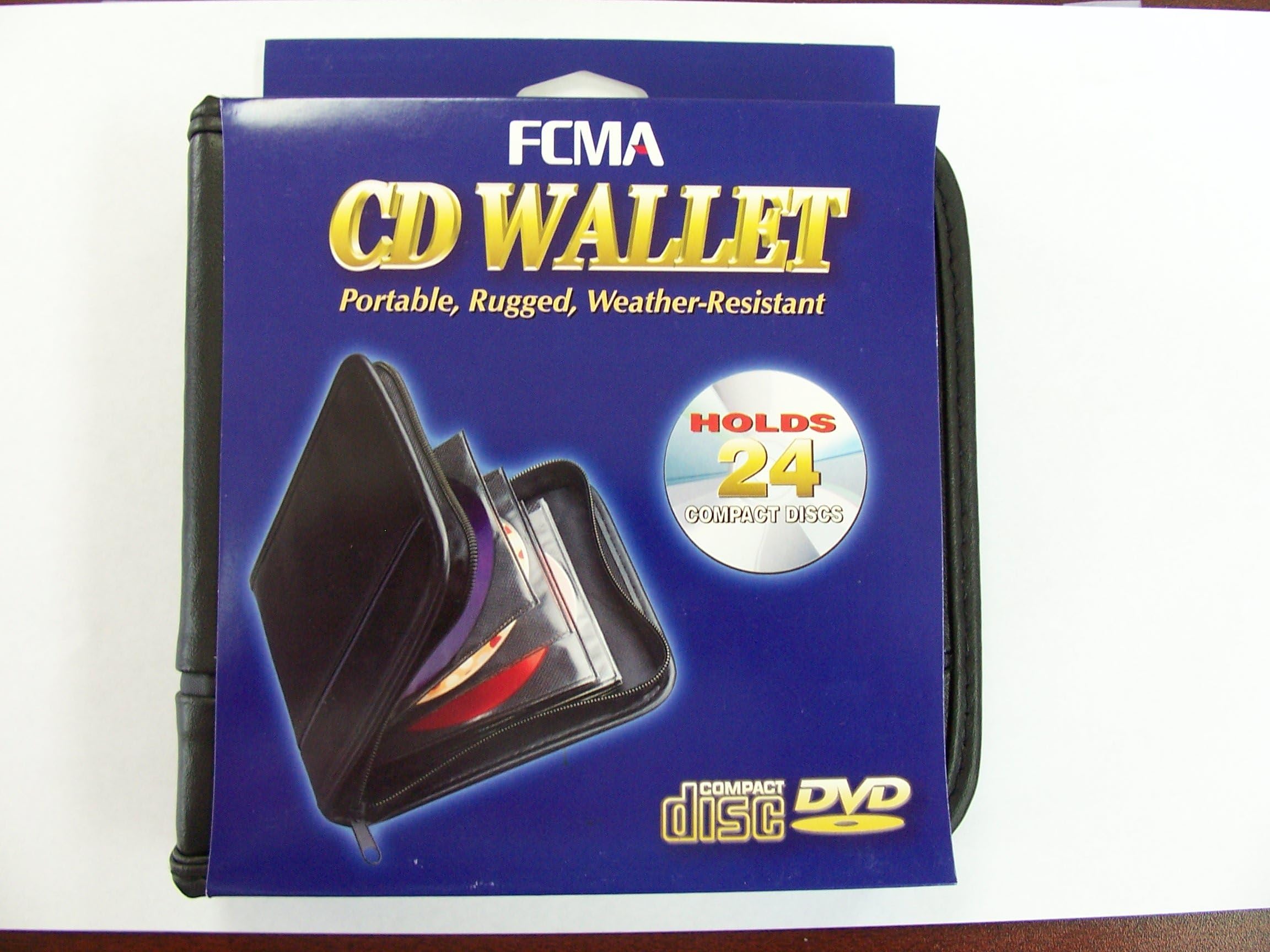 CD-DVD Portable Black Vinyl Wallet (24 Disc Capacity) Made by Case Logic for FCMA