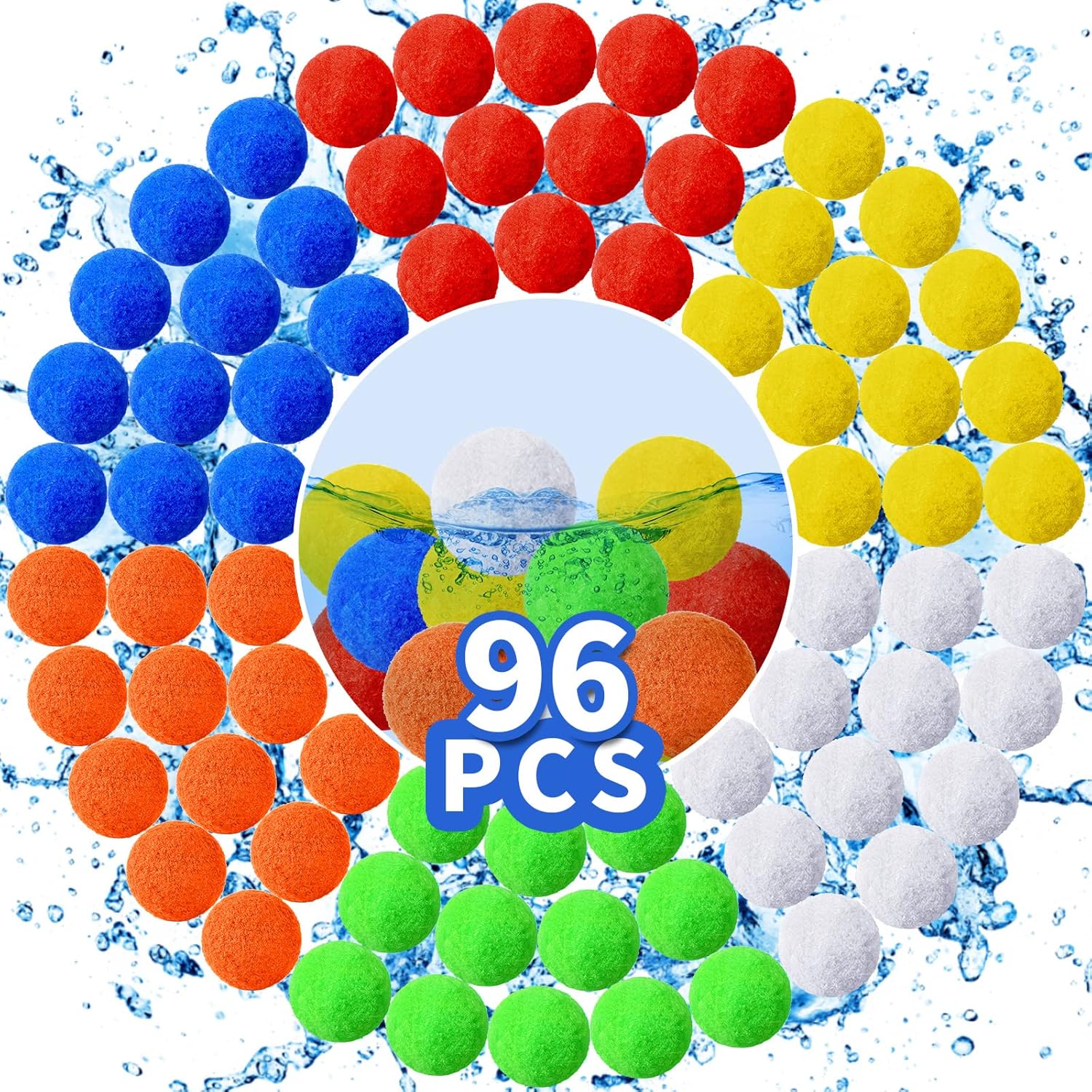 96 Pcs Reusable Water Balls, Reusable Water Balloons Splash