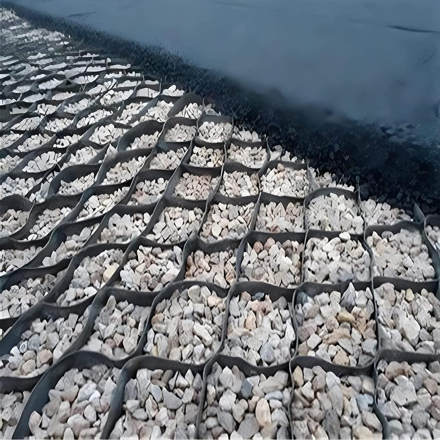 NAKEAH Griglia di Terra Geogriglia for percorsi di sterro, griglia di Ghiaia Rinforzata espandibile Griglia di Terra, Nido d'Ape in polietilene (Size : 4m x 6m (13FT x 19.5FT))