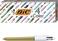 Vista 5 de BIC Bolígrafo Shine de 4 colores, barril rojo, punta media (0.039 pulgadas), tintas surtidas, 3