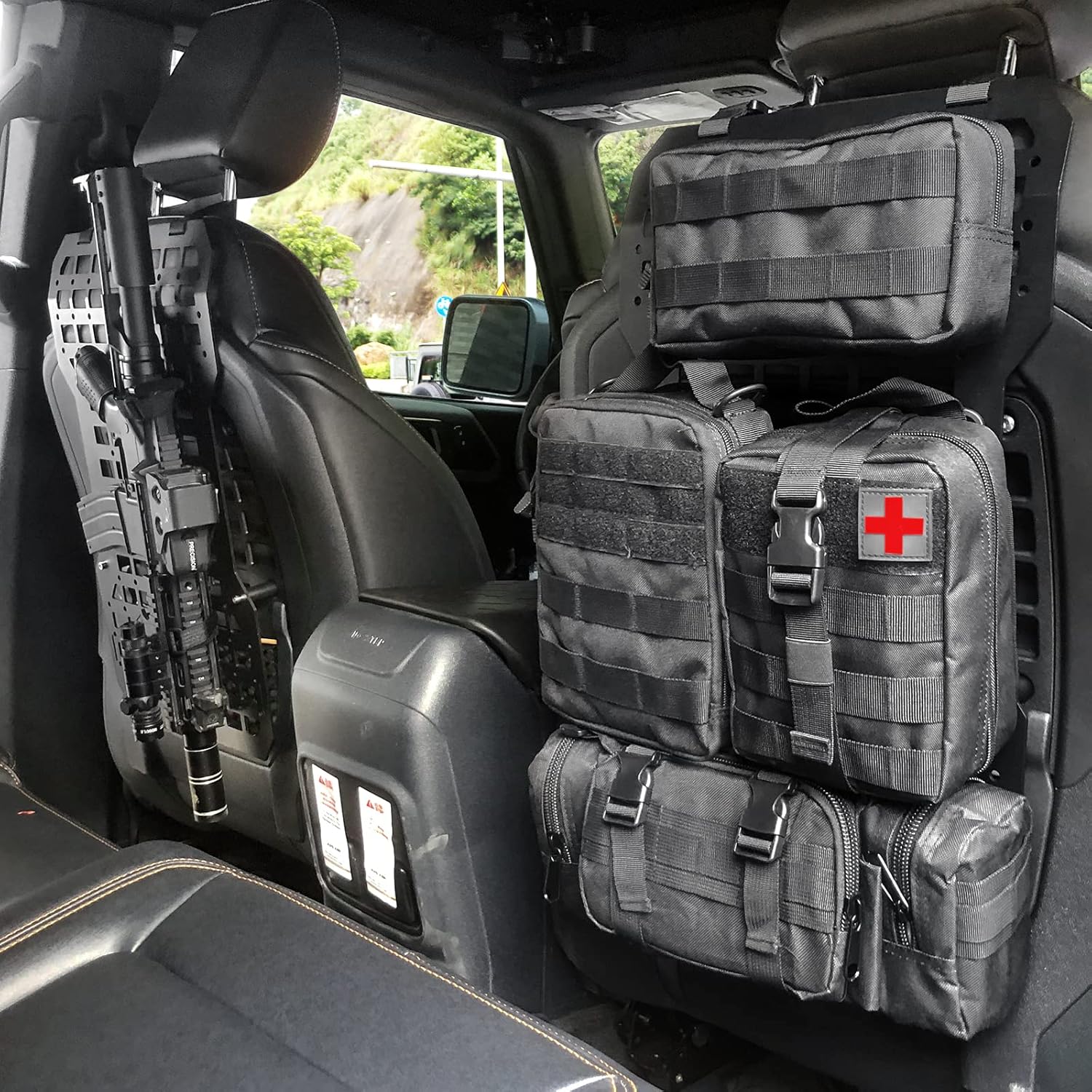 Tactical Rigid Molle Aluminum Insert Panel Seat Back Organizer Modular