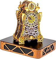 Vista 7 de WOODEN.CITY Magic Clock LE - Rompecabezas de madera 3D para adultos, construye tu propio reloj con motor de banda de goma, modelo de autoensamblaje