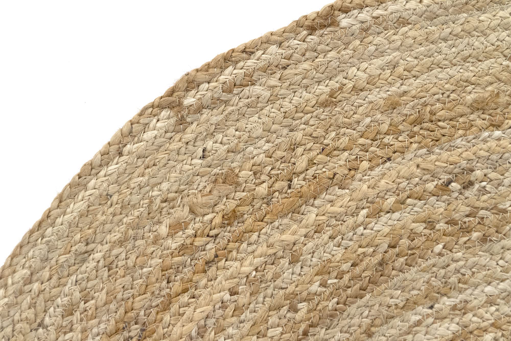 HAMID - Jute-Teppich Alhambra Oval Natural Color, 100% handgemachter Jutefaser-Teppich, für Wohnzimmer, Schlafzimmer, Dekoration, (70x140cm)
