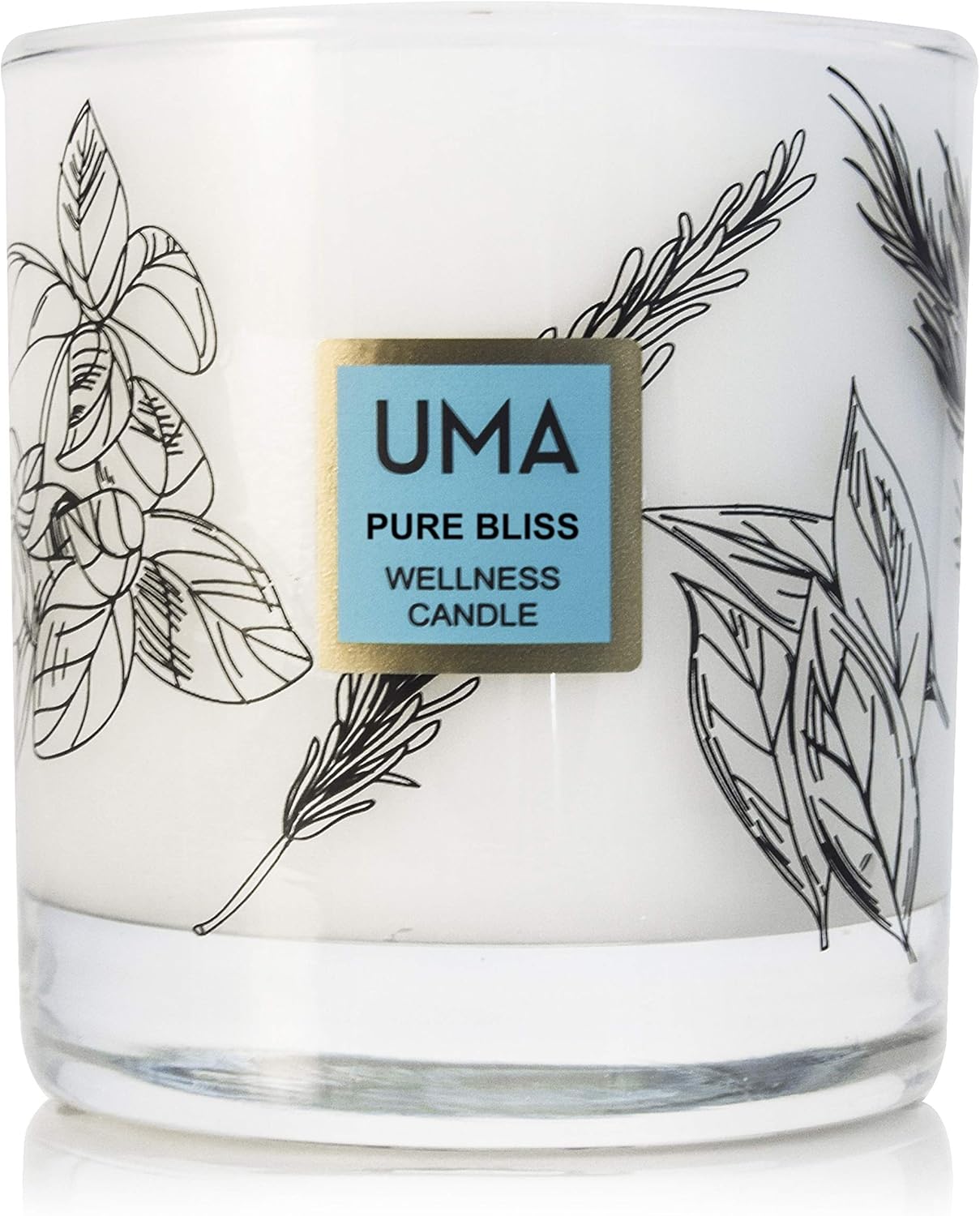UMA Pure Bliss Wellness Relaxing Candle | 11 oz Ayurvedic Candle for Stress & Tiredness | 100% Organic Chamomile & Lavender for Meditation, Relaxation, & Soothing Effects (1 Unit)