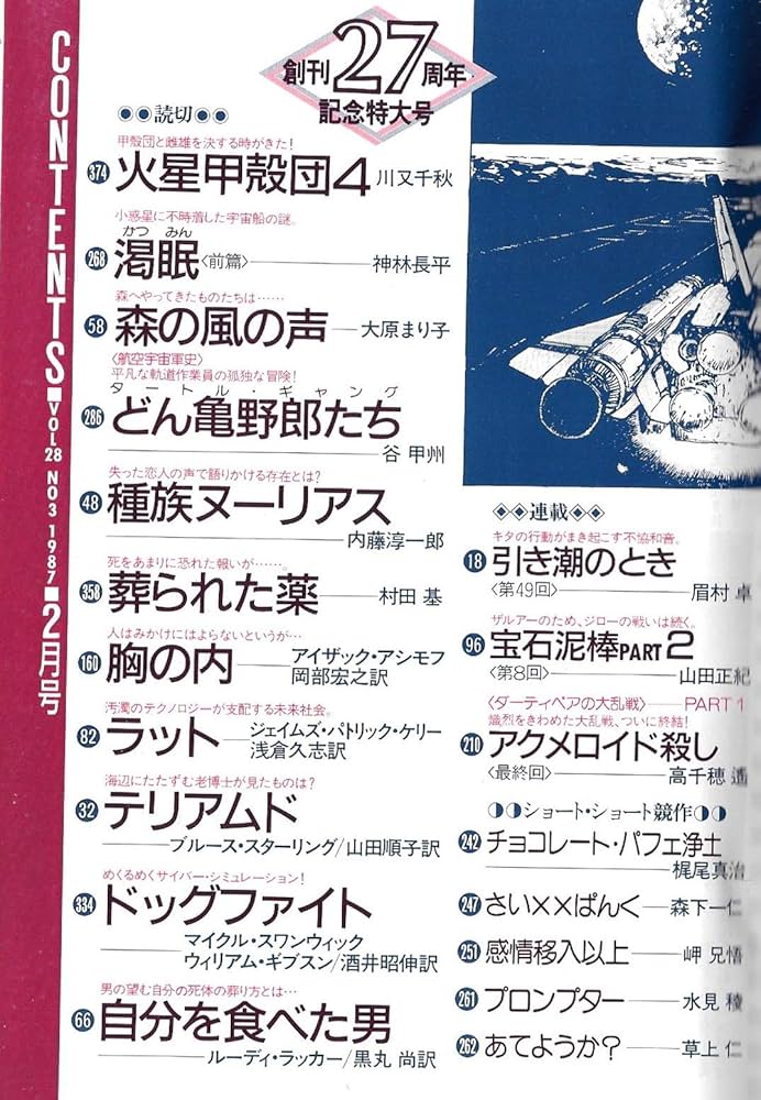 S-Fマガジン 1987年02月号 (通巻349号) 創刊27周年記念特大号 | 内藤