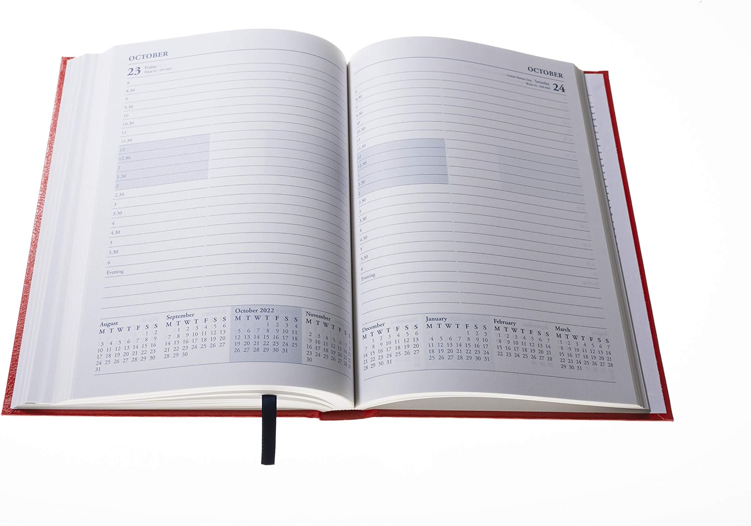 Collins Desk A5 Day to a Page with Appointments 2022 Diary - Black