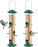 iBorn Metal Bird Feeders Metal Bird Feeder Copper for Outdoors Hanging All Metal Copper Finishing 15 Inch 4Port,Pack of 1(Seed is not Included)