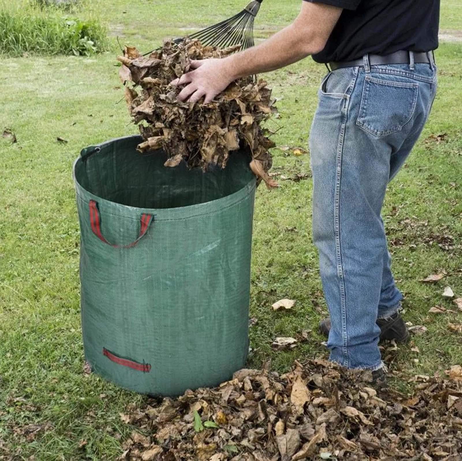 3er Pack Gartensack 300L/80Gallon, Gartenabfallsack Laubsack, Wiederverwendbar Laubsack Pflanzsack Abfallsäcke - Gartentasche Für Gartenabfälle Laub Rasen