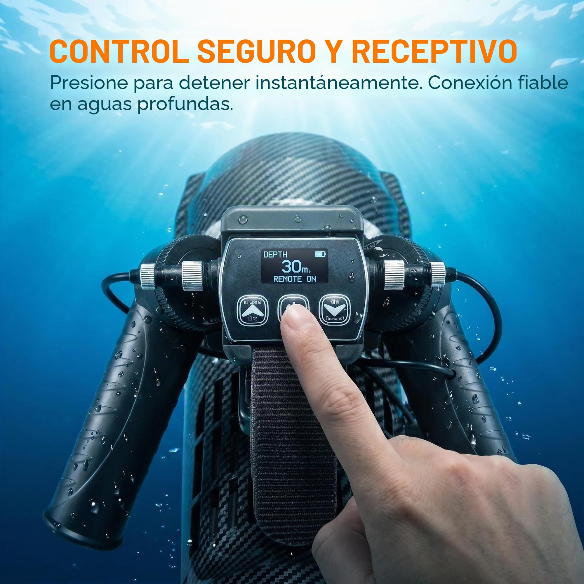 Camolech Aquila Drive CM6-1 - Scooter submarino de batería dual, motor para tabla de remo con 2x4400mAh, propulsor eléctrico de montaje manual/mochila/SUP para buceo, esnórquel en mar, lago y piscina