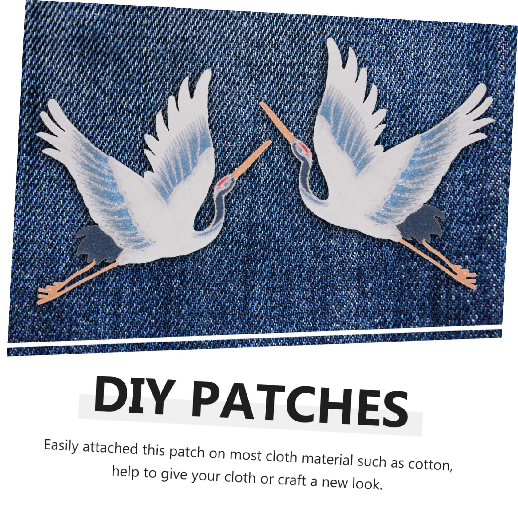 10pezzi Toppe Crane Decorative Toppe Ricamate Per Su Abbigliamento Jeans e Borse Applique Design Per Decorazioni e Riparazioni