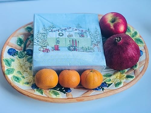 Miniatura 6 de Servilleta de papel de caravana de invierno de 40 unidades 13 x 13 pulgadas servilleta de cóctel de Navidad servilletas decorativas para decoupage