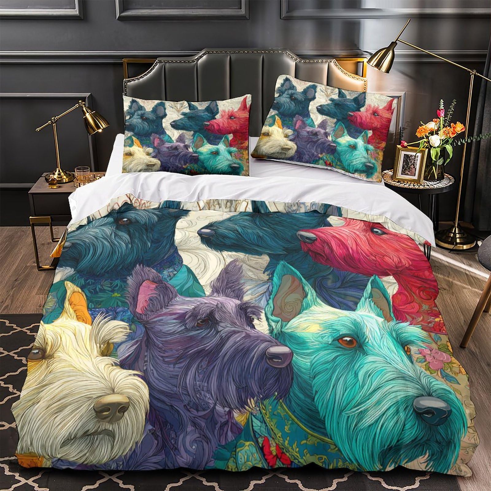 Housse de couette Scottish Terrier en microfibre supérieure hypoallergénique